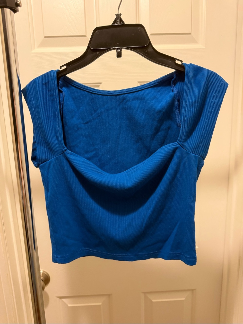 Blue Women's Square neck Top